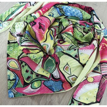 Foulard Pica multicolore jaune.