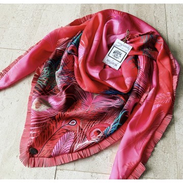 Foulard ByPa Fuchsia à franges