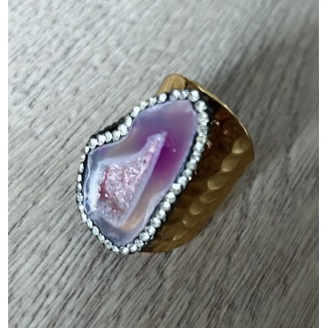 Bague pierre naturelle rose