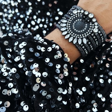 Bracelet black & strass.