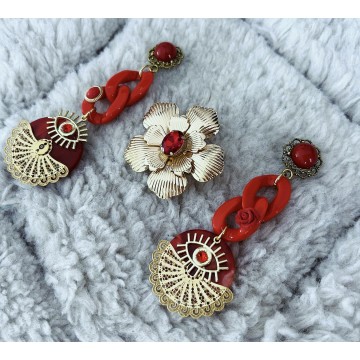 Boucles d'oreilles bohème red eye.