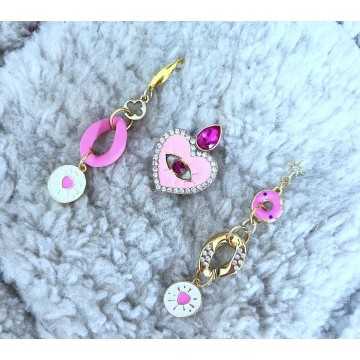 Boucles d'oreilles maille rose