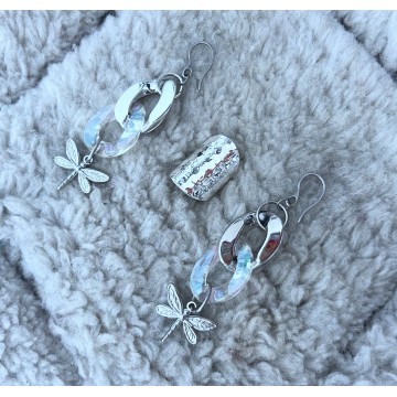 Boucles d'oreilles silver maille.