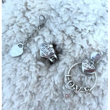 Boucles d'oreilles BFF asymétrique silver.