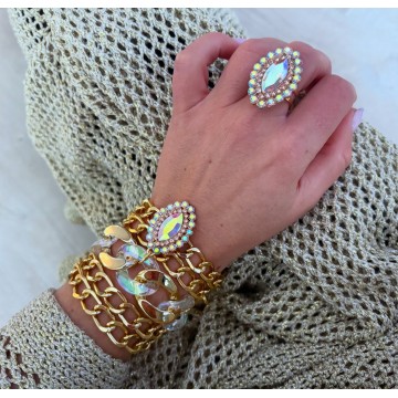 Bracelet maille gold dita multi reflets.