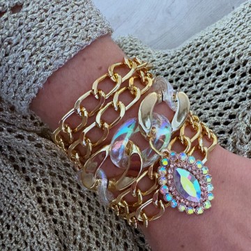 Bracelet maille gold dita multi reflets.